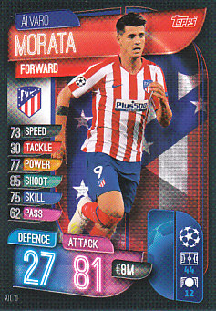 Alvaro Morata Atletico Madrid 2019/20 Topps Match Attax CL #ATL10